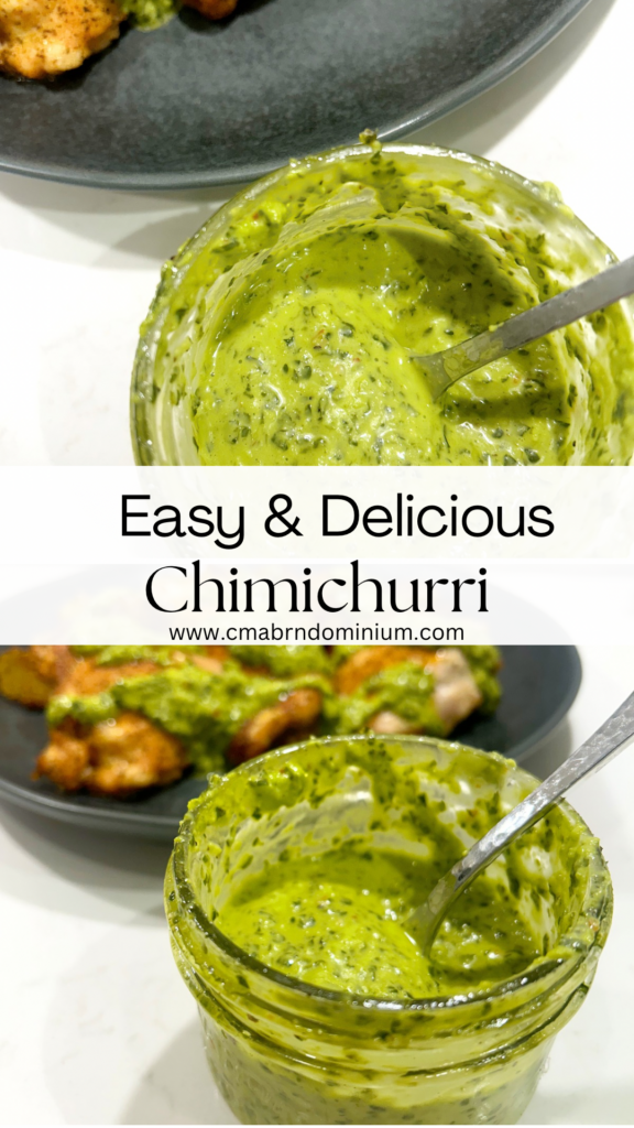 green dipping sauce in a jar on white counter