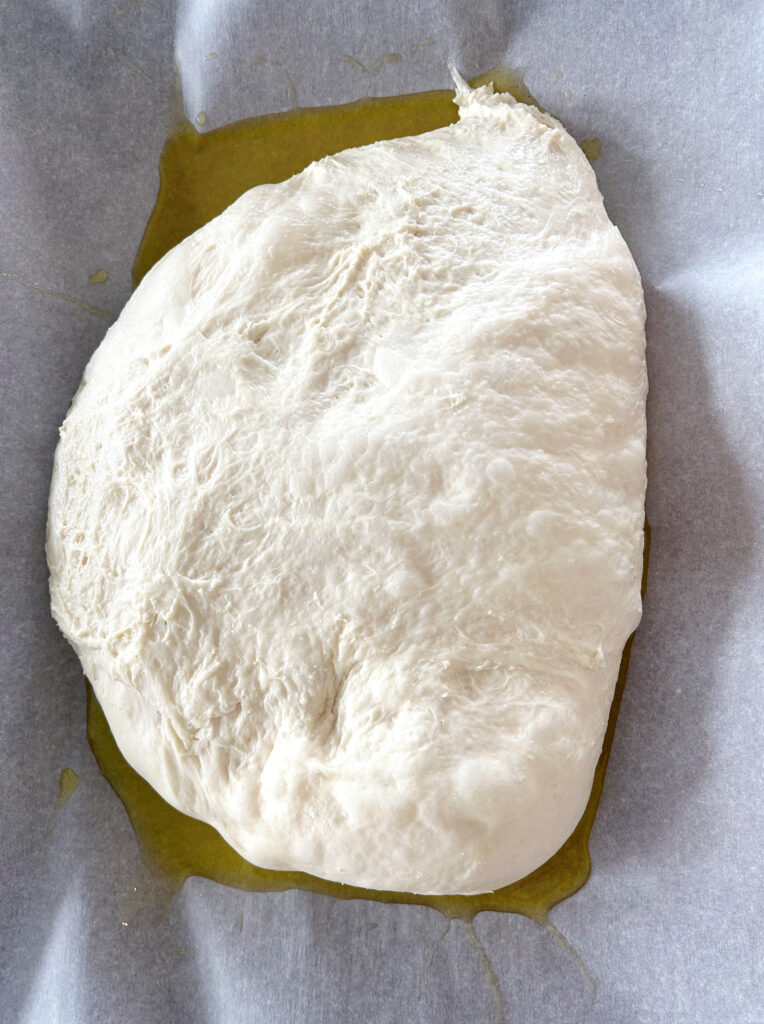 Bread dough on a baking sheet