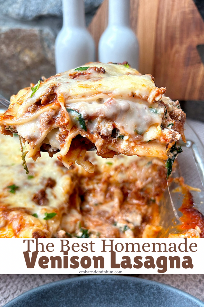 a pieces of cheesy homemade venison lasagna
