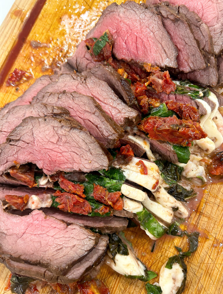 Simple and delicious caprese stuffed venison backstrap