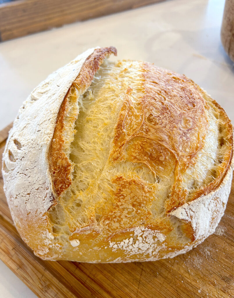 fresh baked loaf of bread