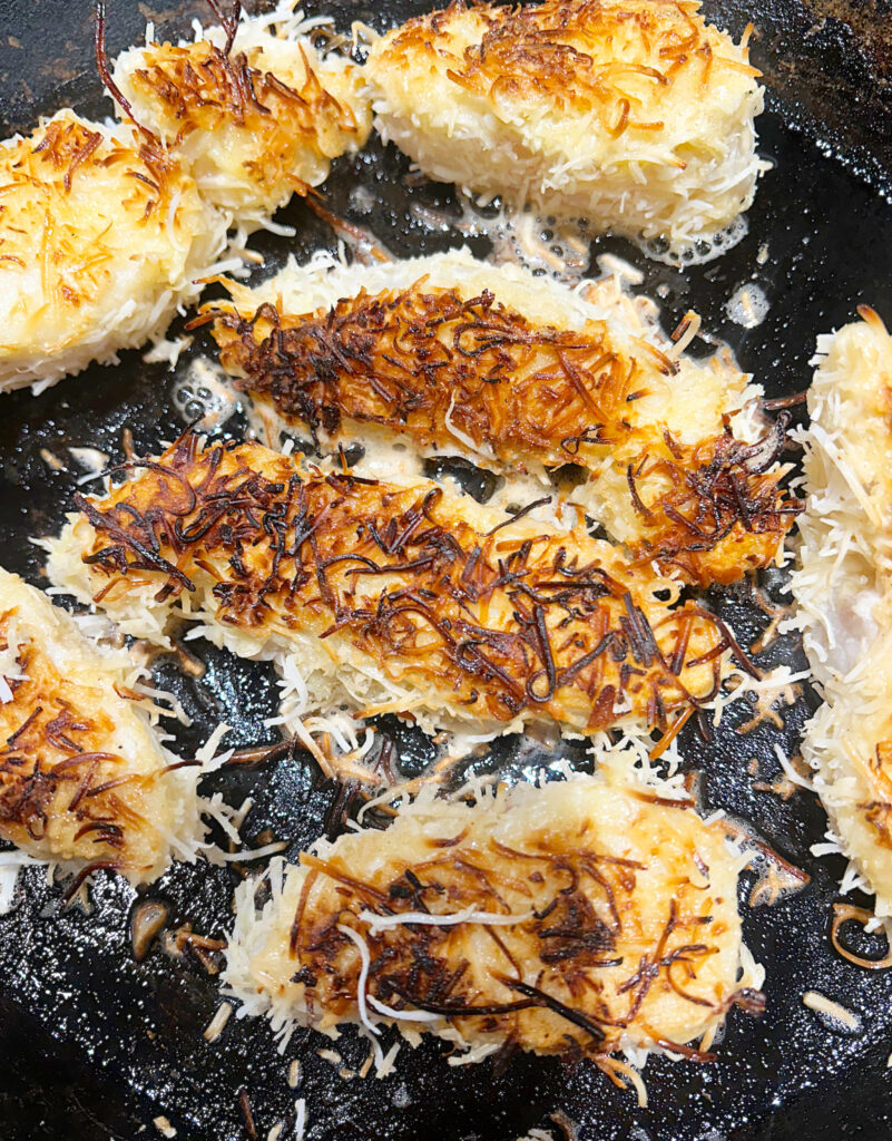 crispy fish in a pan