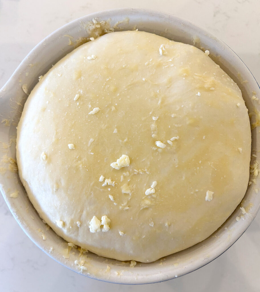 sourdough bread dough after bulk rise