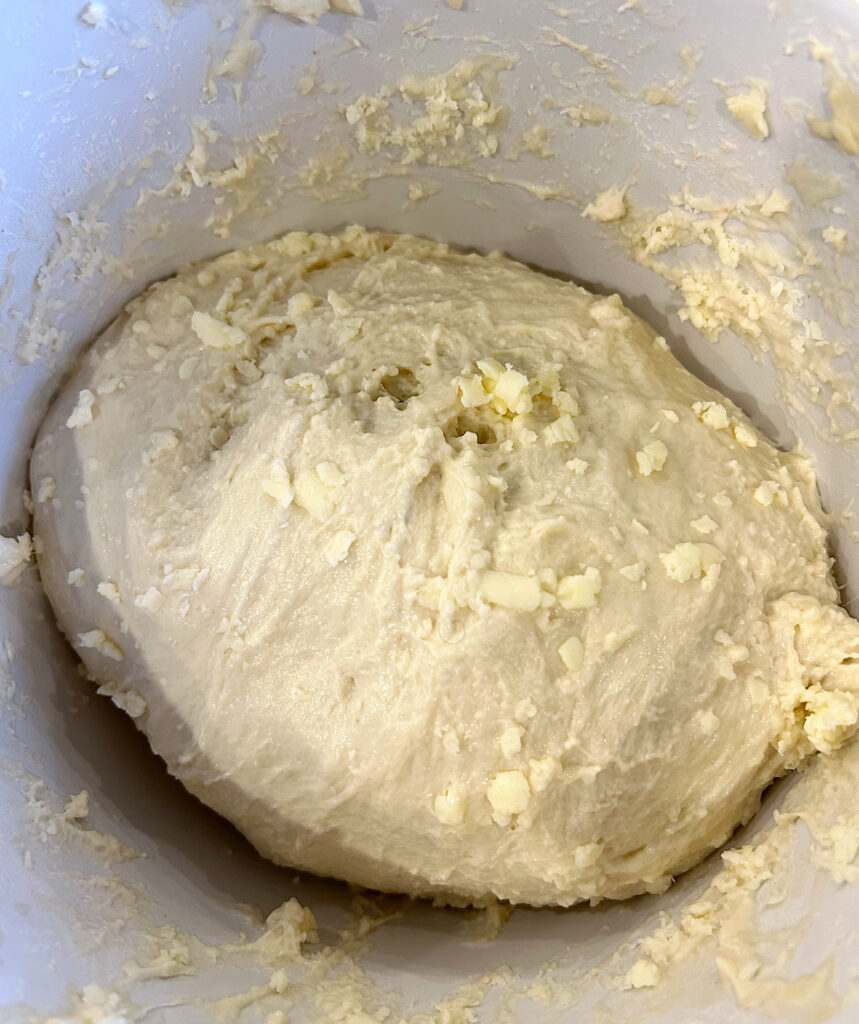sourdough bread dough with butter