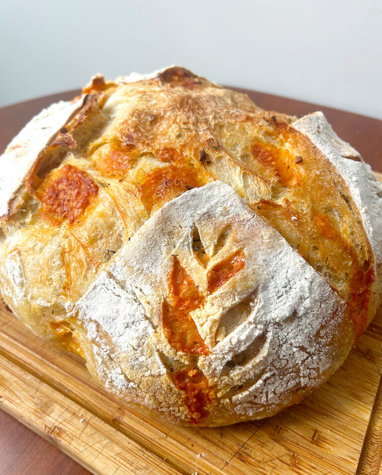 The Best Cheesy Garlic Dill Sourdough Bread
