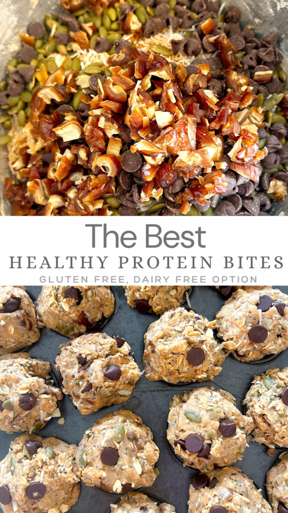 dates, protein powder,chocolate and pumpkin seeds