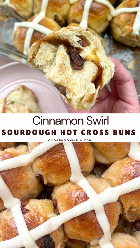 soft hot cross buns in a baking dish 