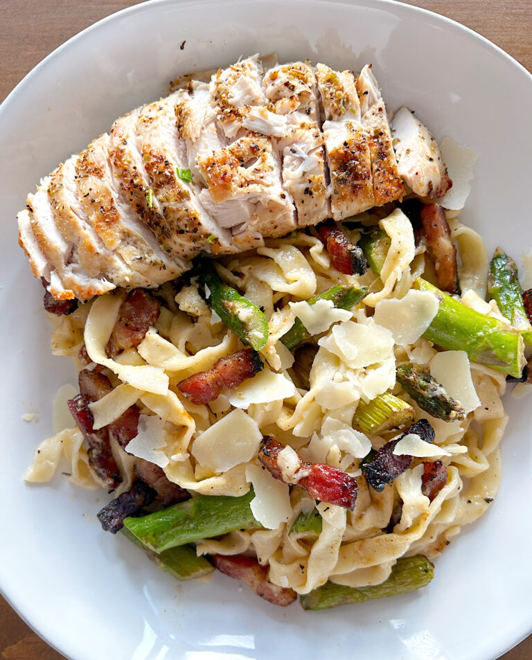 Easy & Delicious Sourdough Pasta Asparagus Carbonara