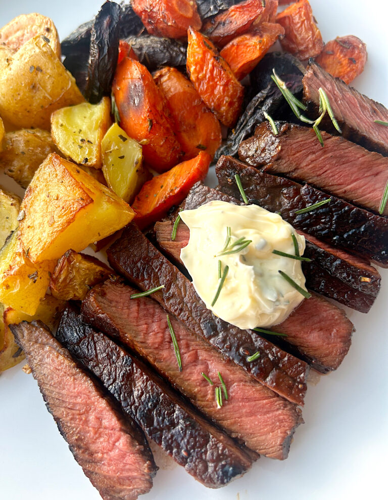 Balsamic Seared Venison Steak with Rosemary Garlic Butter