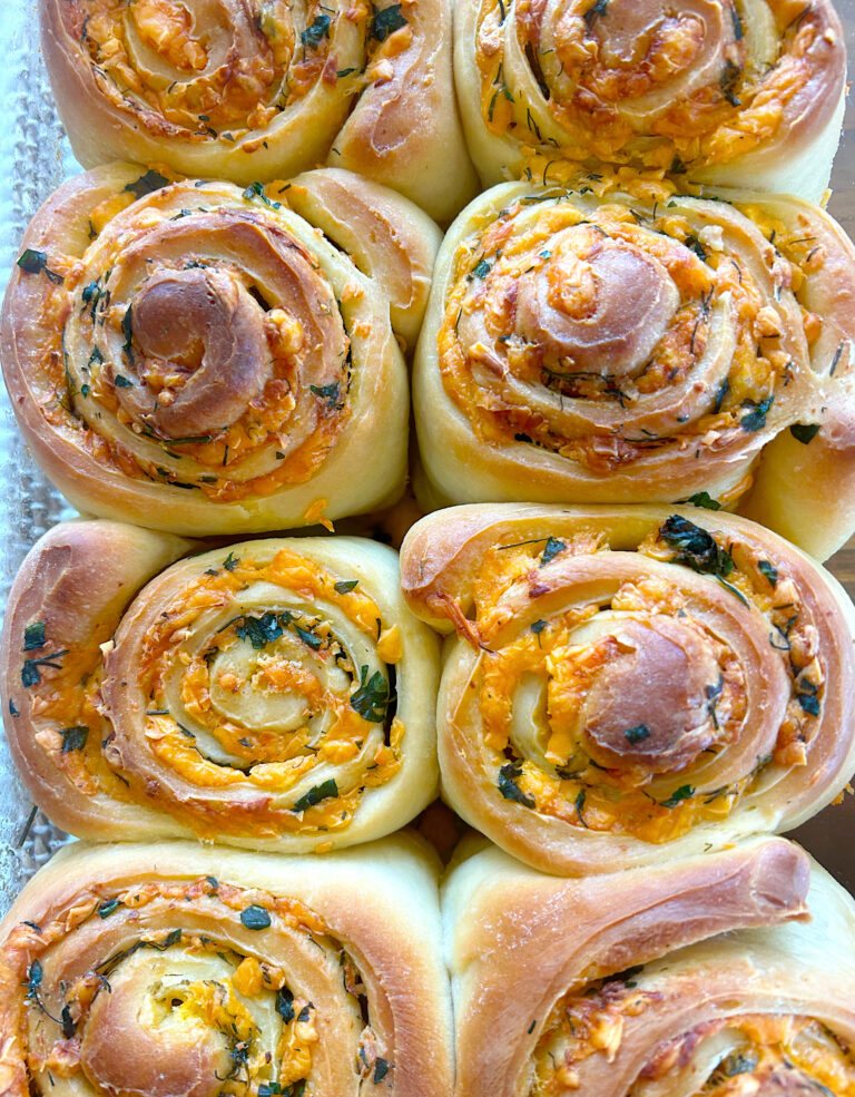 Cheesy Herb & Butter Sourdough Rolls