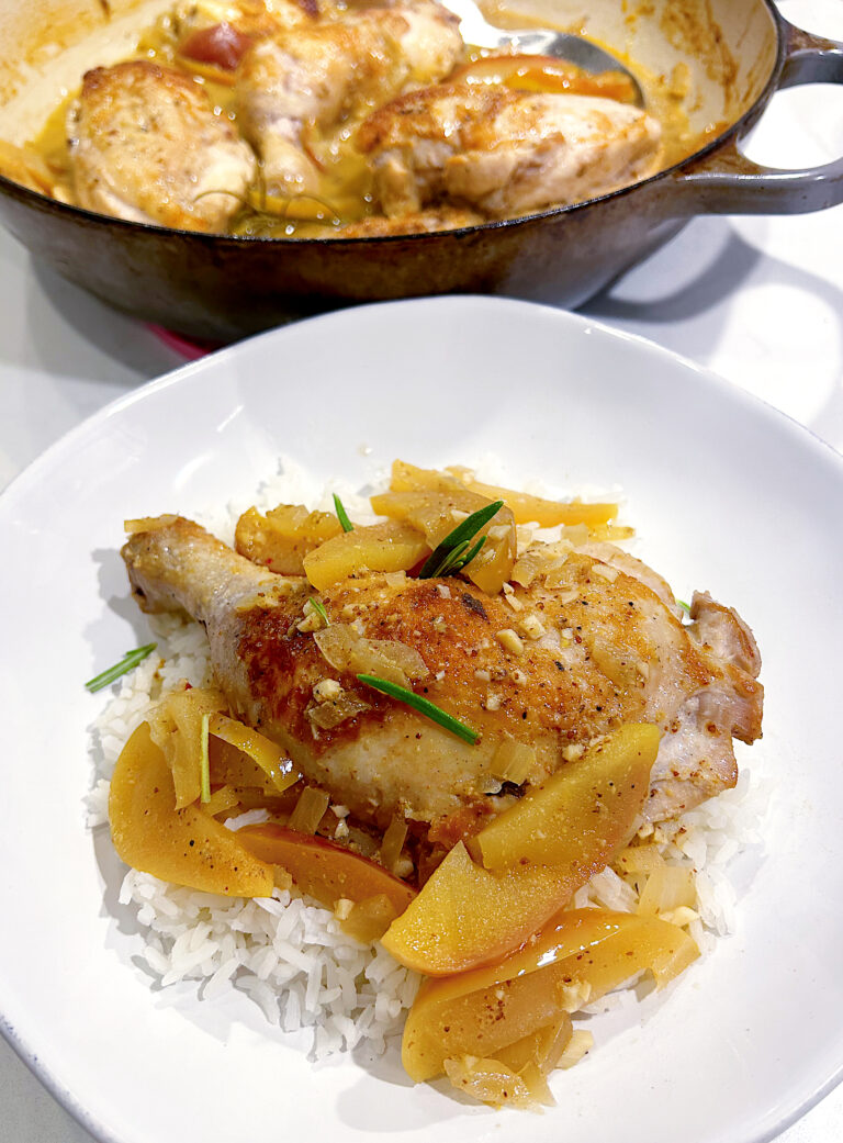 Sweet and Juicy Apple Dijon Braised Chicken