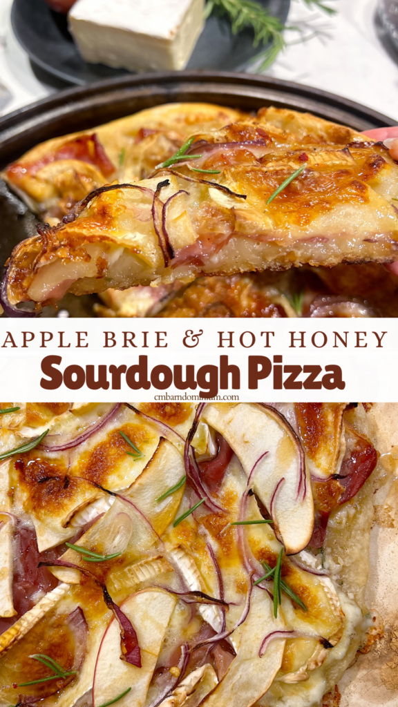 pizza with brie and apples on top