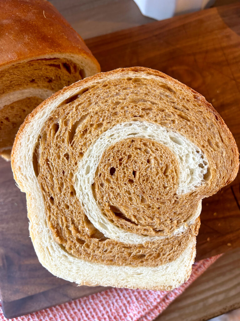 Soft Honey Molasses Swirled Sourdough Bread