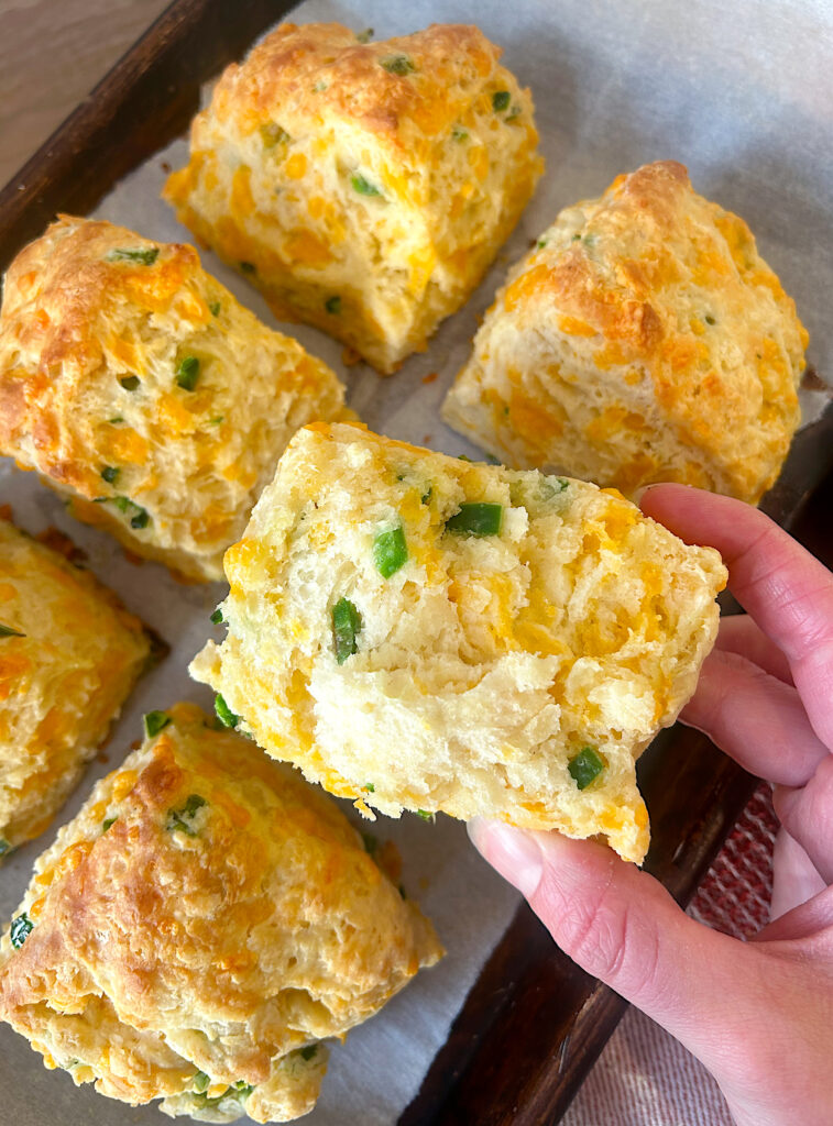cheese and jalepeno sourdough biscuits 