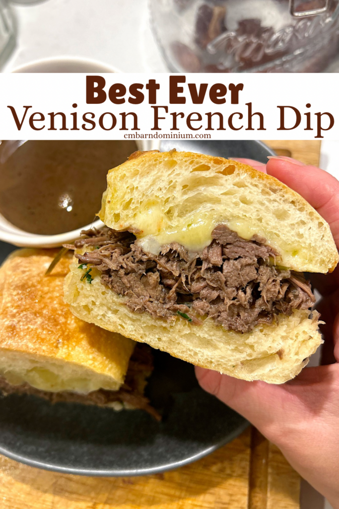 sandwich with shredded venison meat 