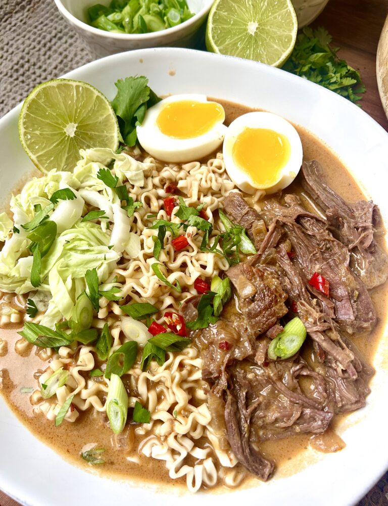 Slow Braised Venison Coconut Curry Ramen