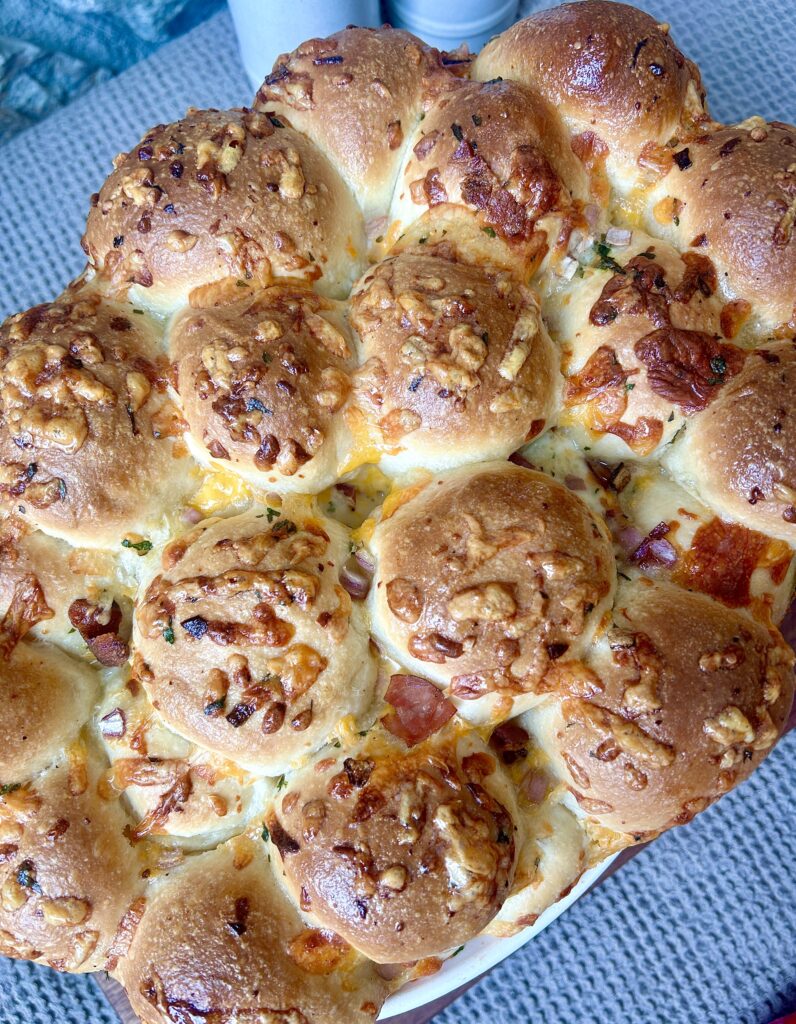 golden baked pull apart cheese bread