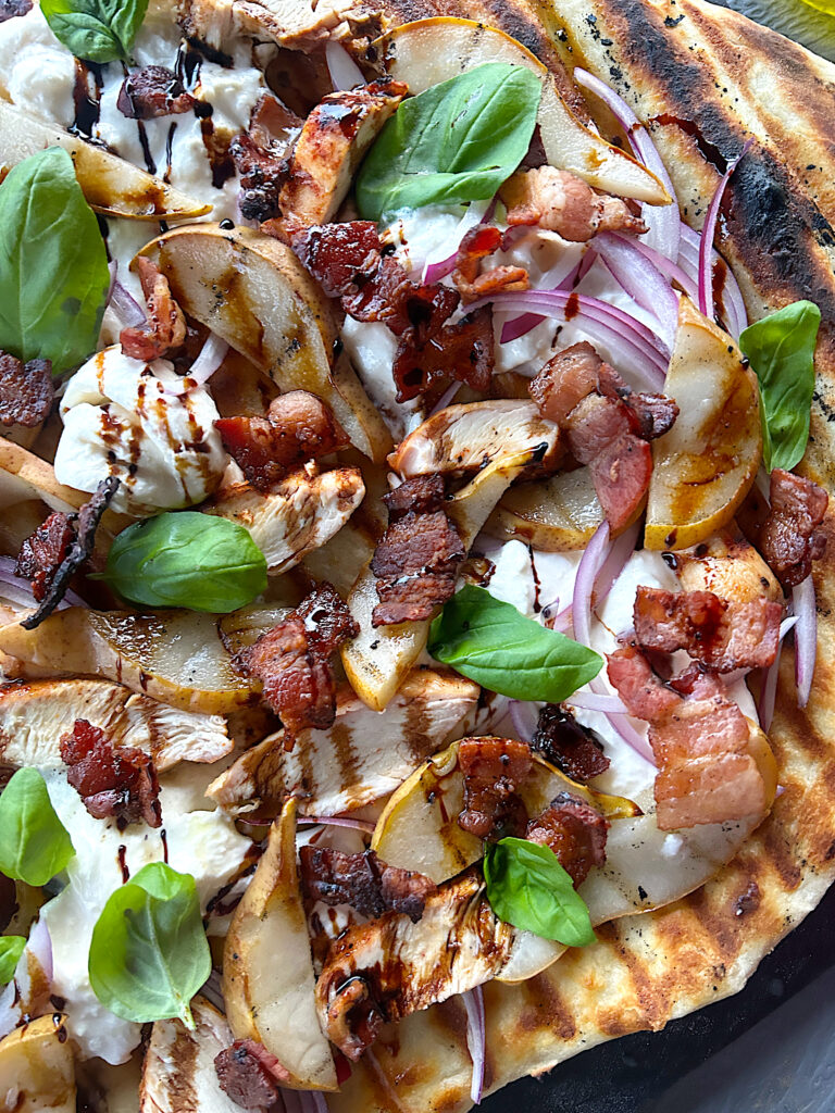 Grilled Pear & Burrata Sourdough Flatbread