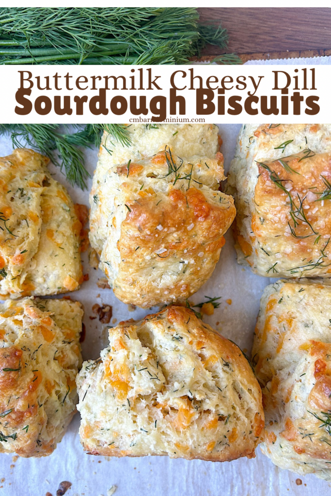 cheesy and dill golden biscuits on parchment paper
