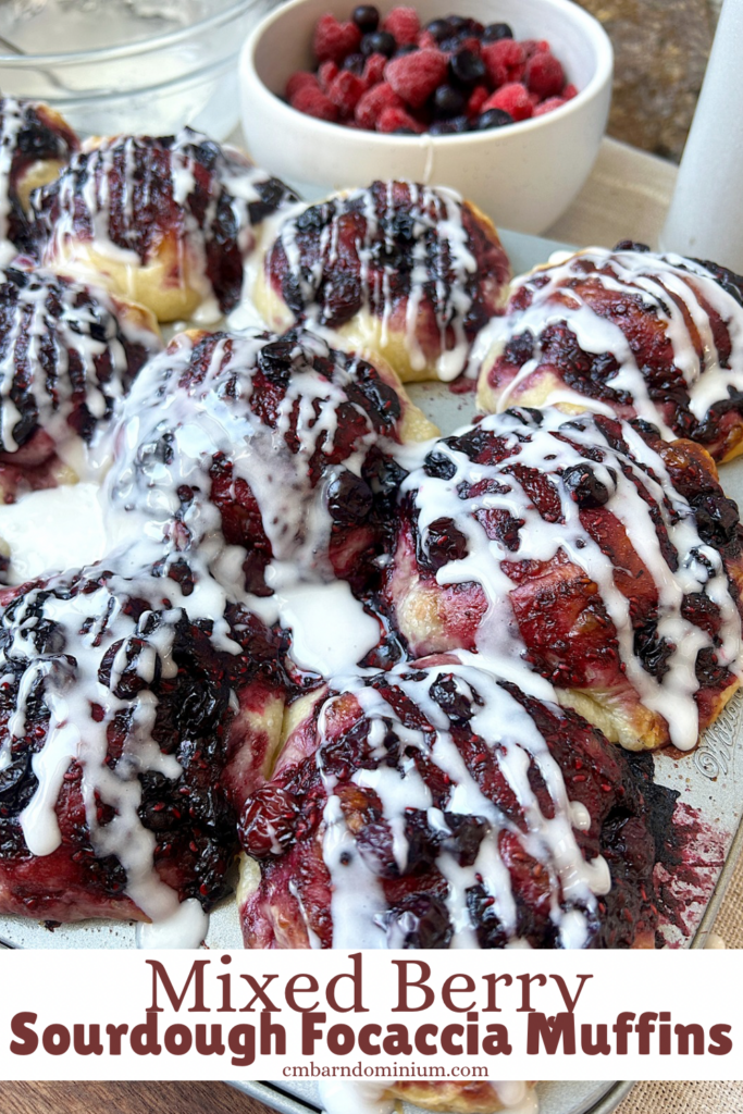 berry sweet bread muffins with a glaze on top