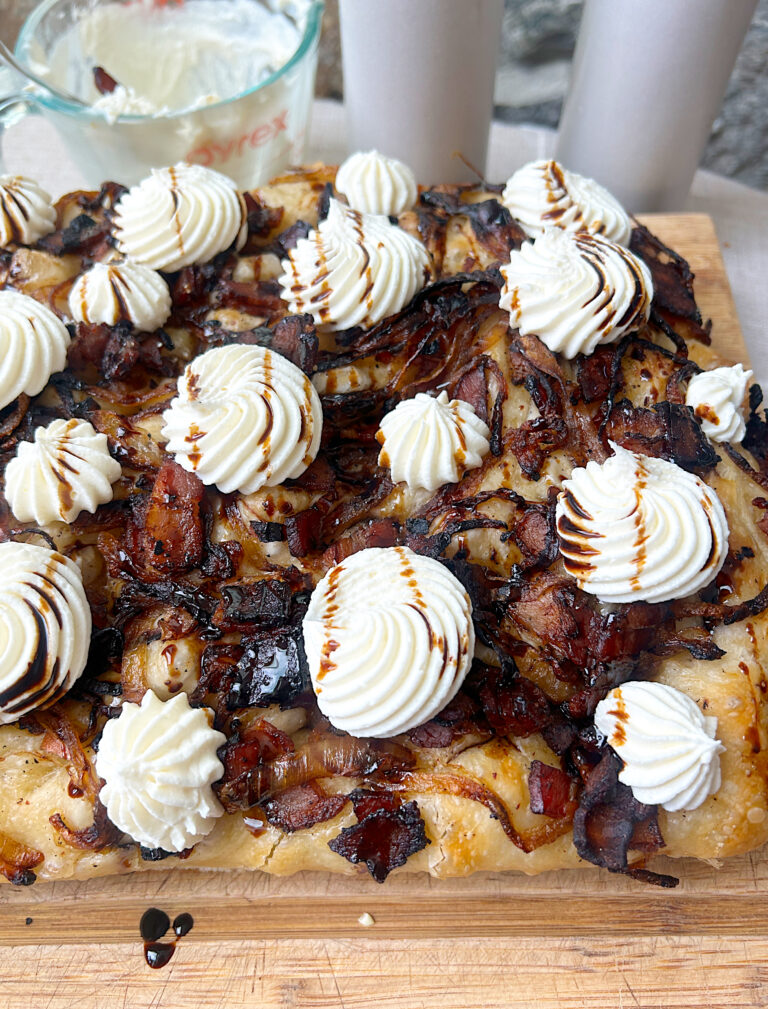 Whipped Ricotta Caramelized Onion Sourdough Focaccia Bread