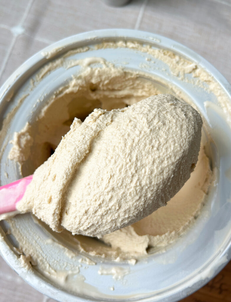 a bowl of coffee ice cream