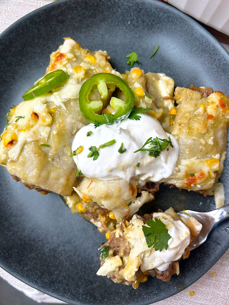 Corn & Green Chile Venison Enchiladas