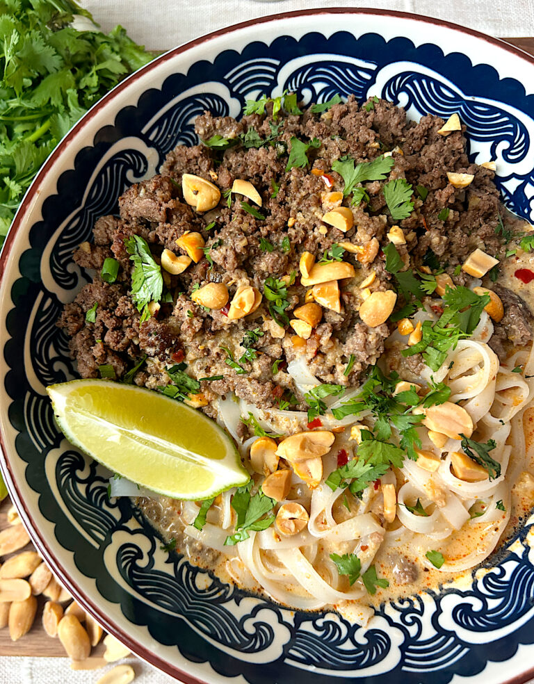 Creamy Thai Curry Venison Noodle Bowls
