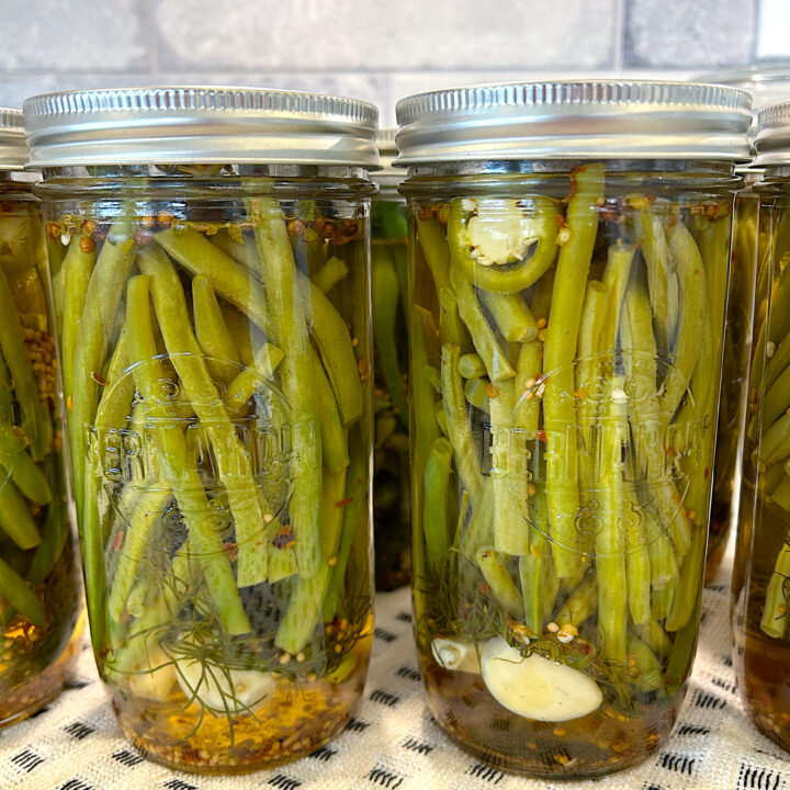 2 jars or pickled green beans with garlic and jalapeños