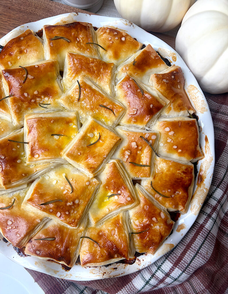 a golden brown baked pie